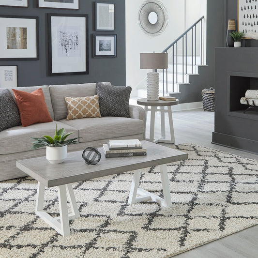 Palmetto Heights - 3 Piece Table Set (1 Cocktail 2 End Tables) - White - Hornell Furniture Outlet