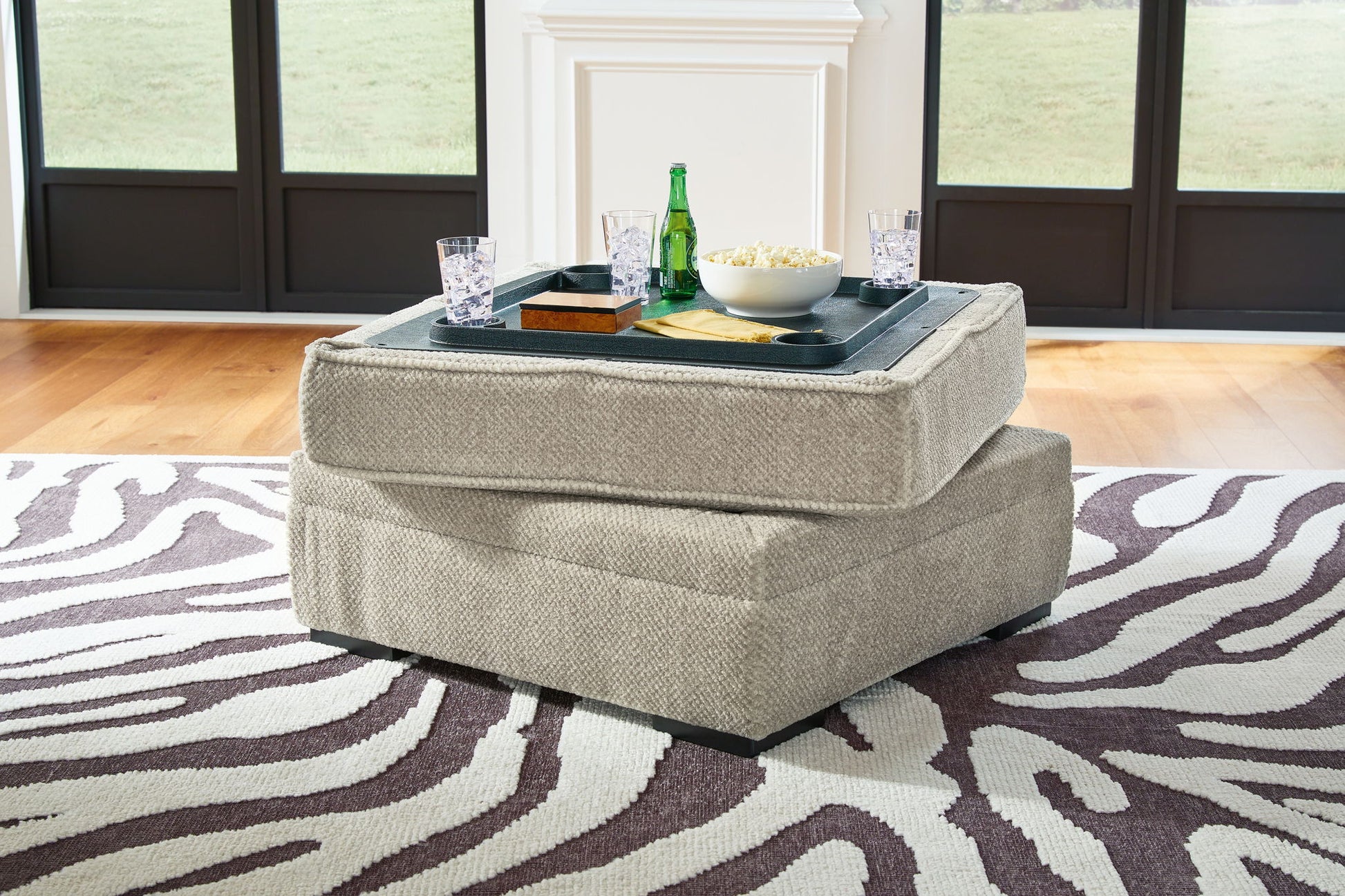 Calnita - Sisal - Ottoman With Storage - Hornell Furniture Outlet