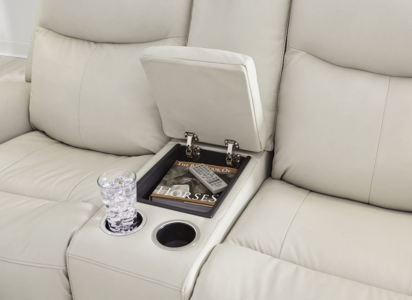 Mindanao - Power Reclining Loveseat With Console /Adj Hdrst - Hornell Furniture Outlet
