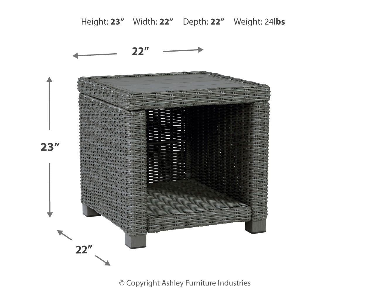 Elite Park - Gray - Square End Table - Hornell Furniture Outlet
