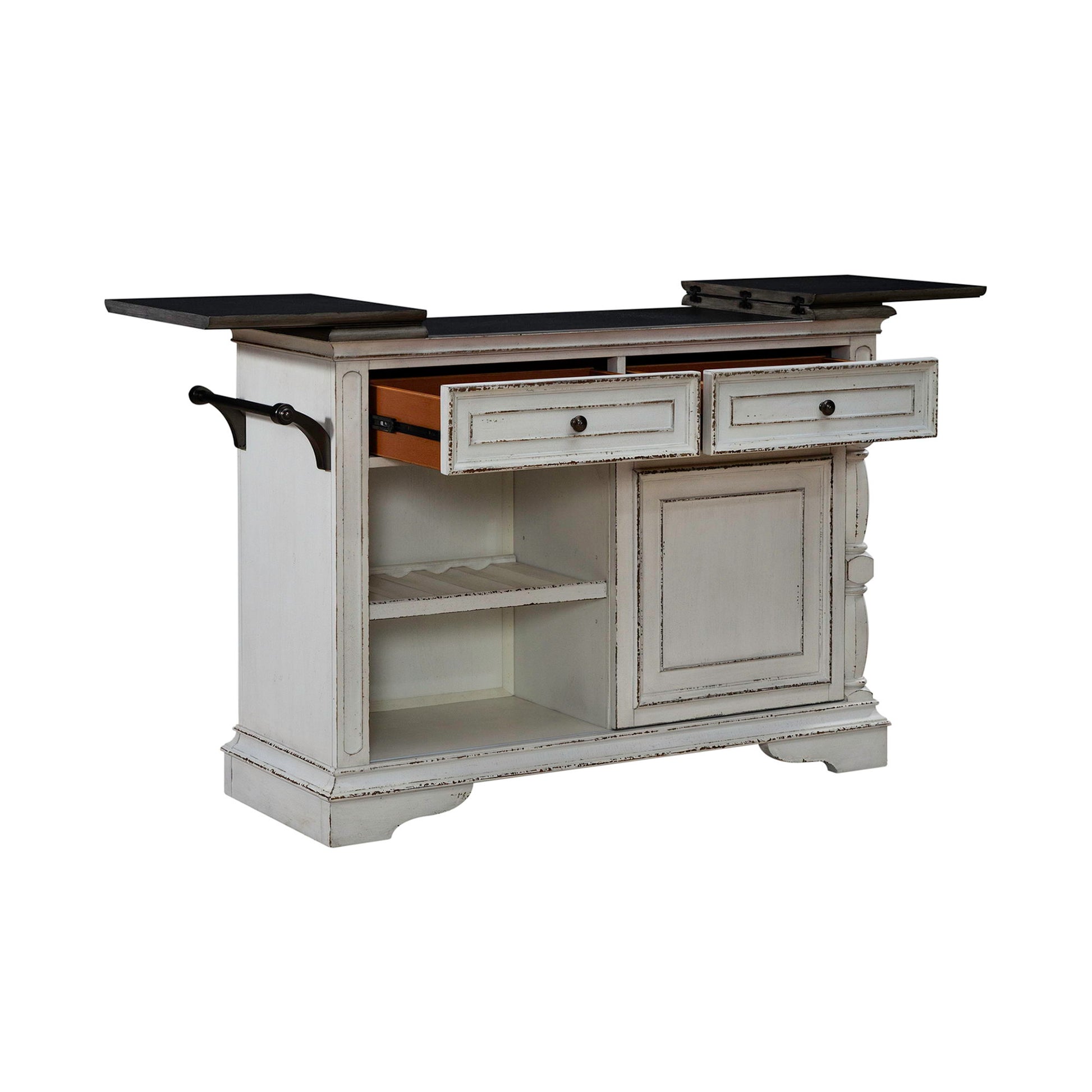 Magnolia Manor - Bar Cart - White - Hornell Furniture Outlet