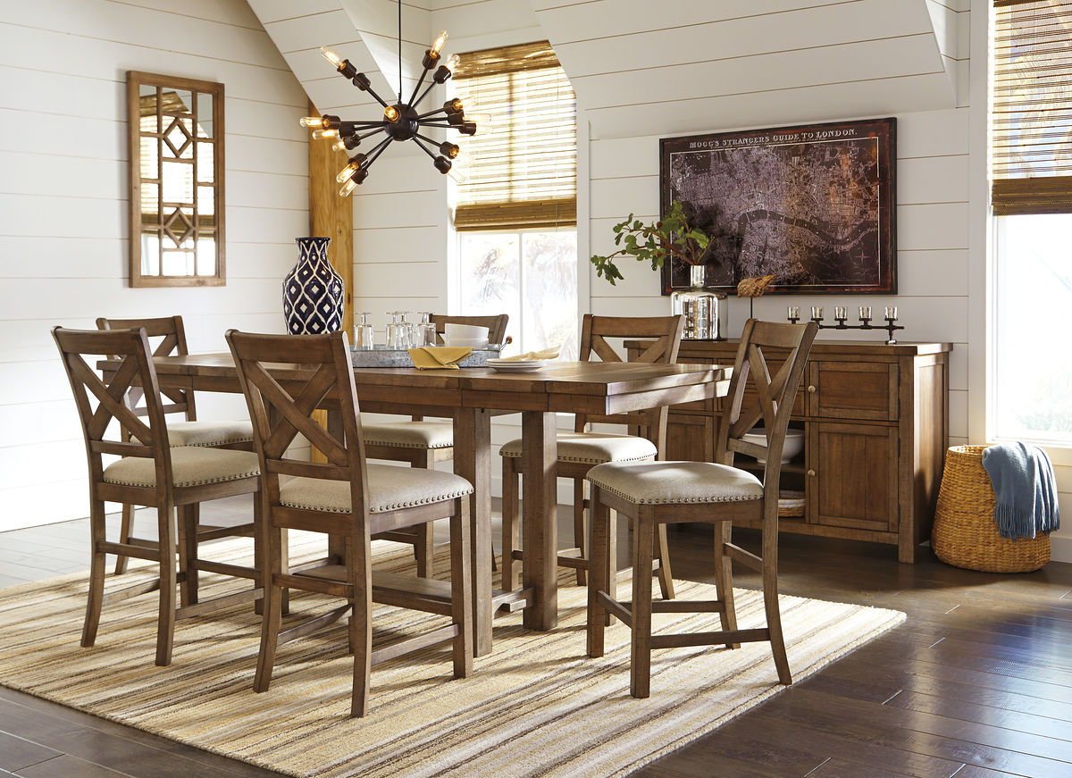 Moriville - Rectangular Dining Table Set - Counter Height - Hornell Furniture Outlet