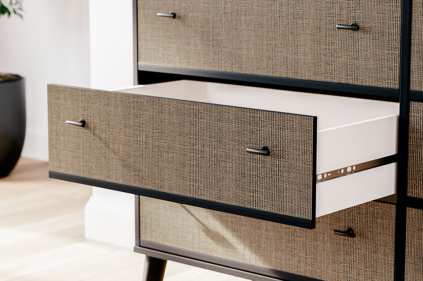 Charlang - Black / Gray - Six Drawer Dresser - Hornell Furniture Outlet