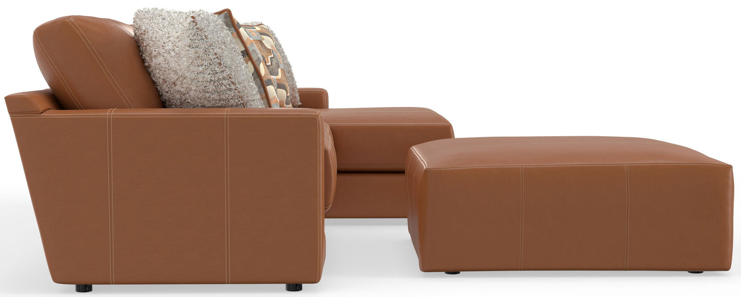 Minori - Italian Leather Sofa / Chaise And Cocktail Ottoman - Hornell Furniture Outlet