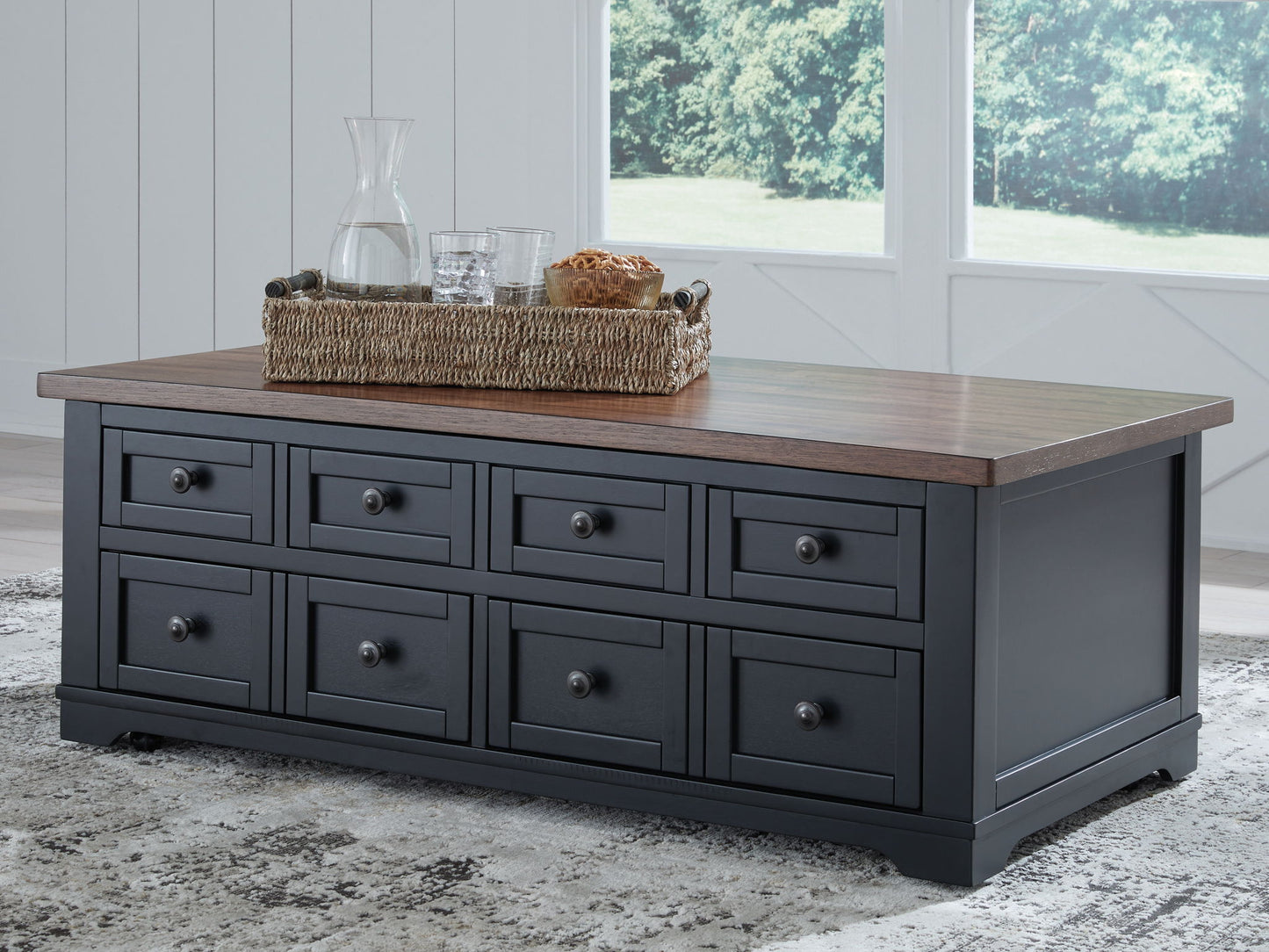 Wildenauer - Brown / Black - Lift Top Cocktail Table - Hornell Furniture Outlet