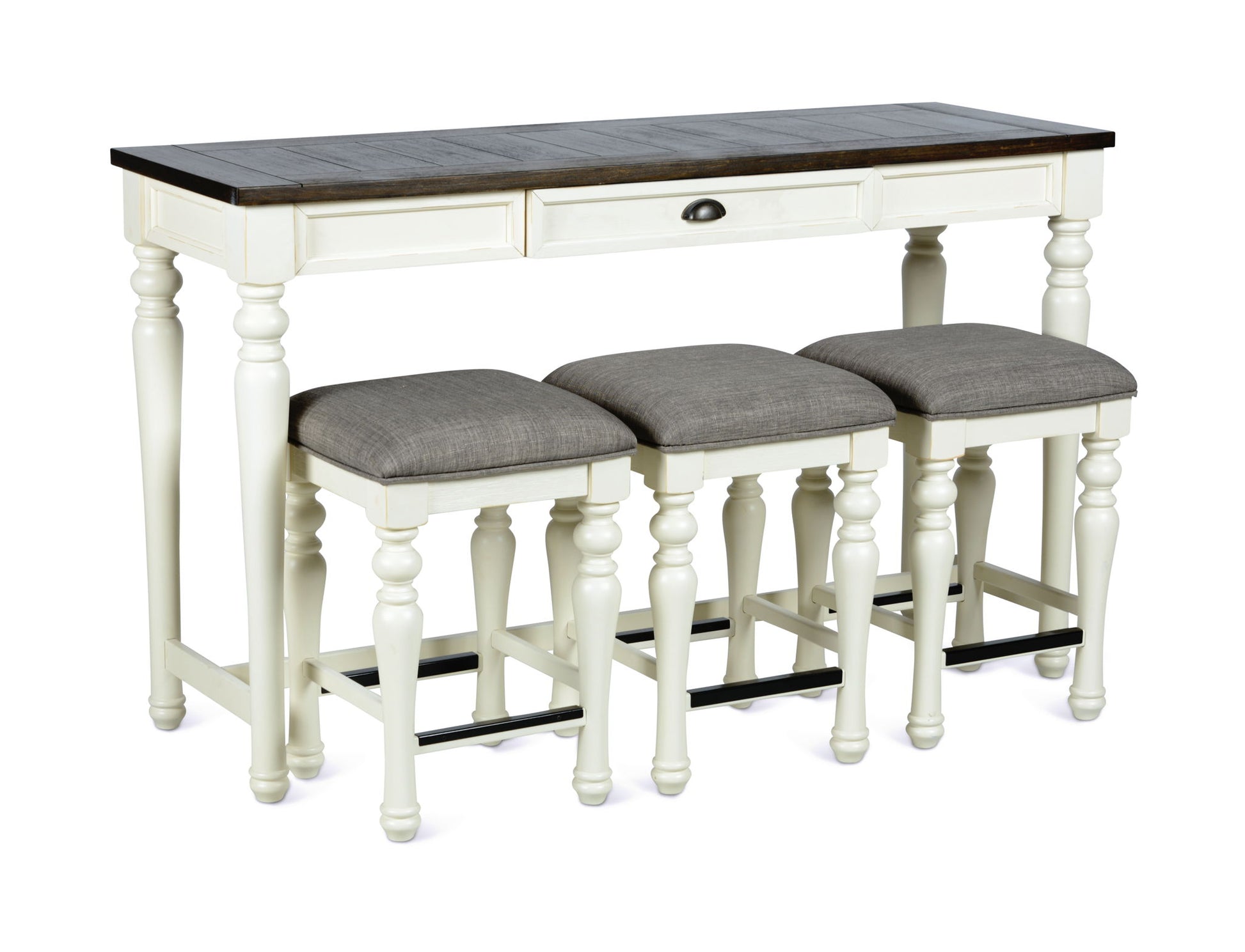Joanna - 4 Piece Bar Set - White - Hornell Furniture Outlet