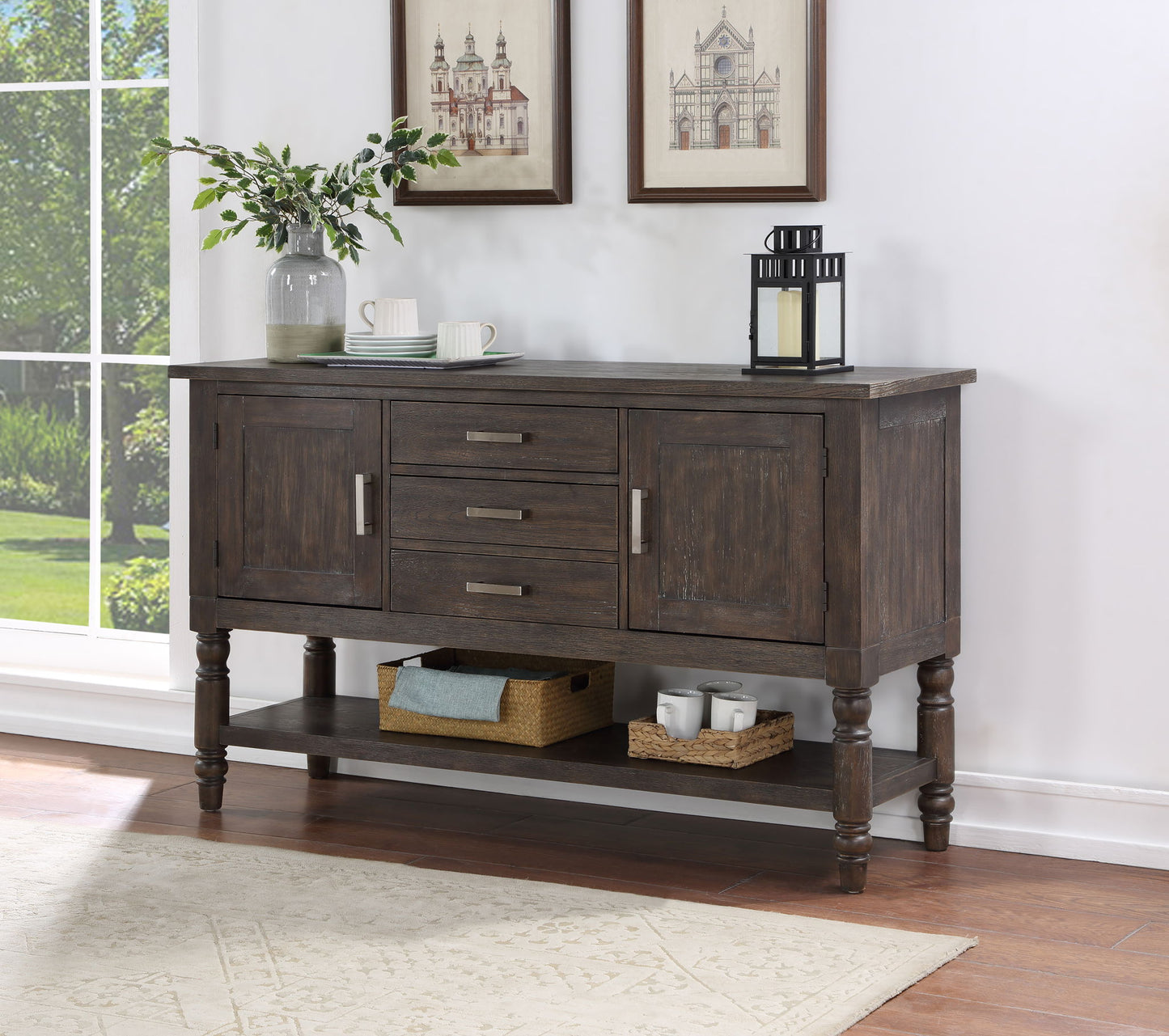 Hutchins - Server - Dark Brown - Hornell Furniture Outlet