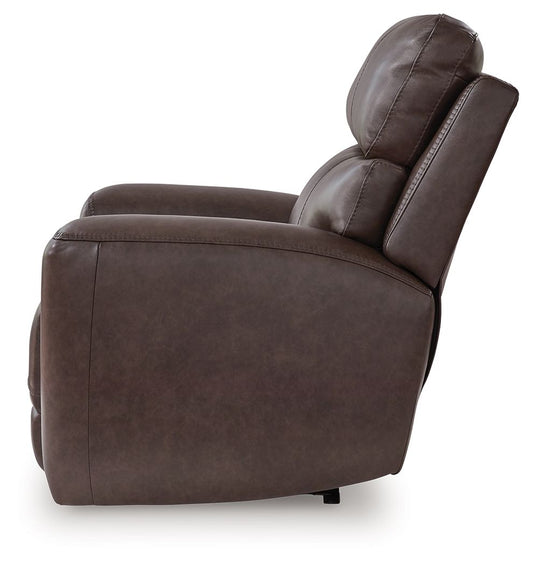 Crossplex - Smoke - Power Recliner / Adjustable Headrest - Hornell Furniture Outlet