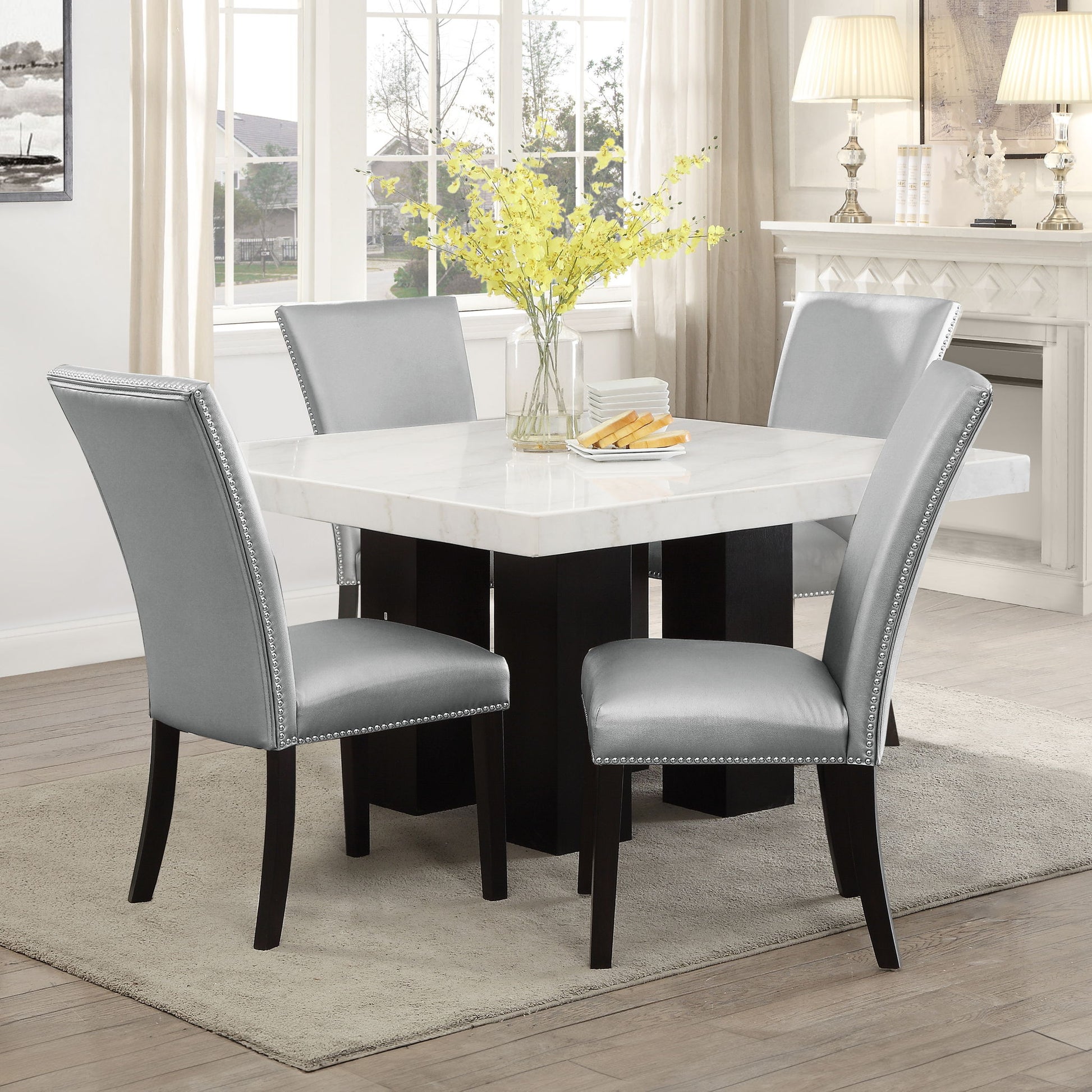 Camila - Square Dining Set - White Top - Hornell Furniture Outlet