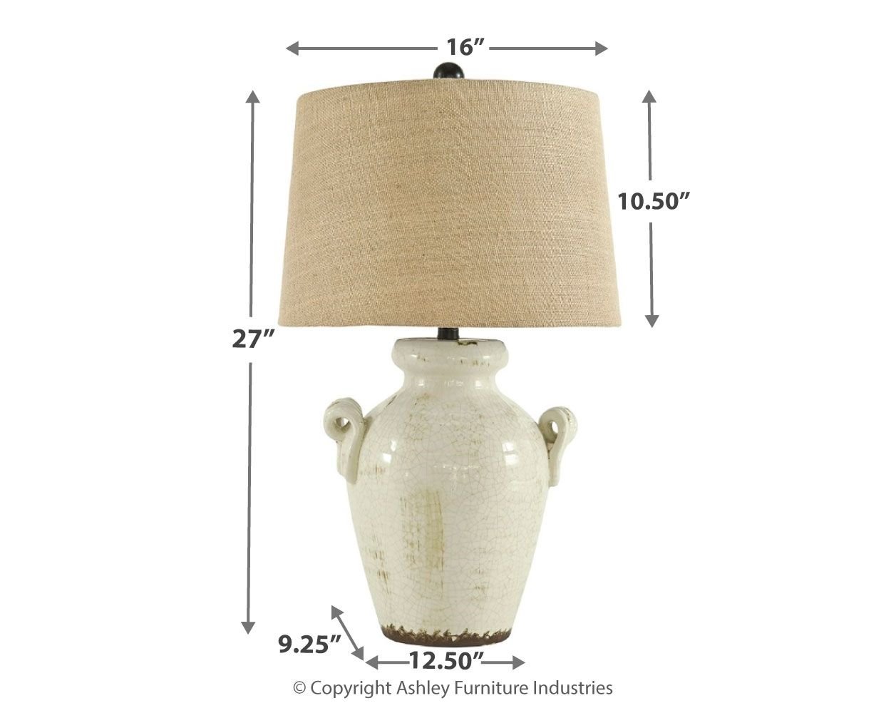 Emelda - Cream - Ceramic Table Lamp - Hornell Furniture Outlet