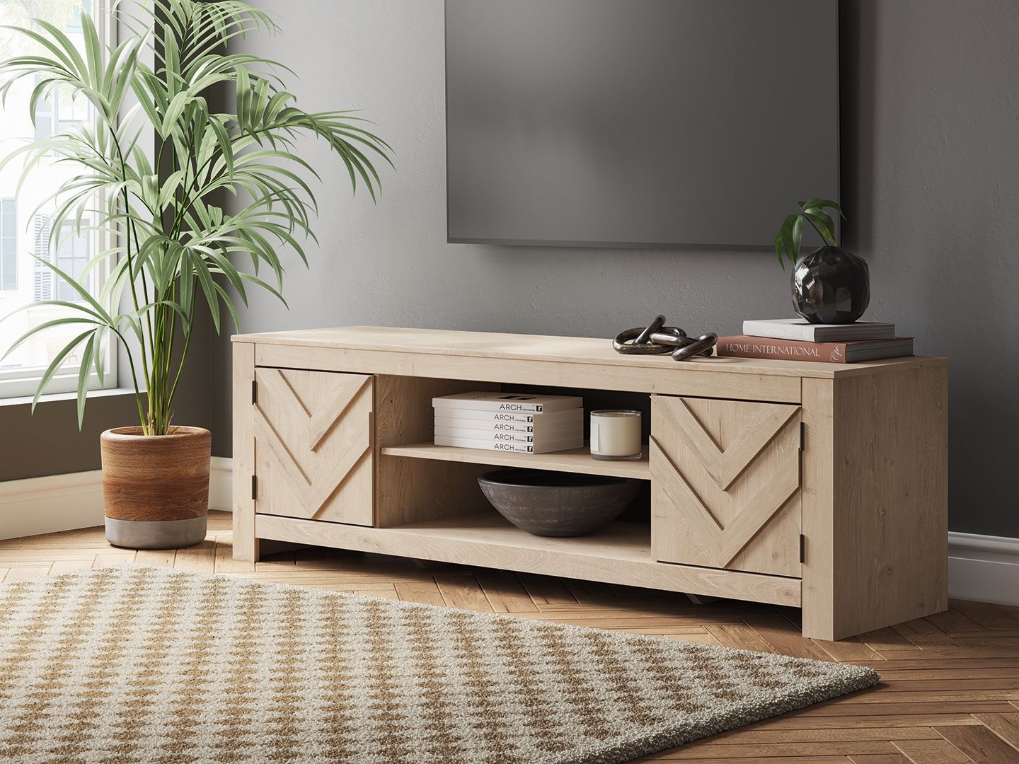 Cayboni - LG TV Stand With Fireplace Option - Hornell Furniture Outlet