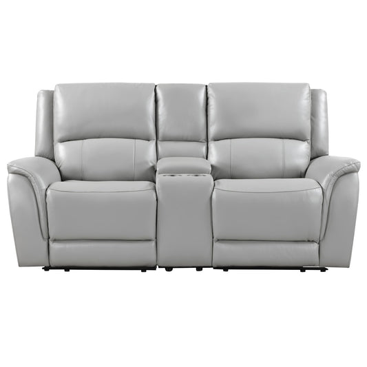 Alexandria - Power Reclining Console Loveseat - Hornell Furniture Outlet