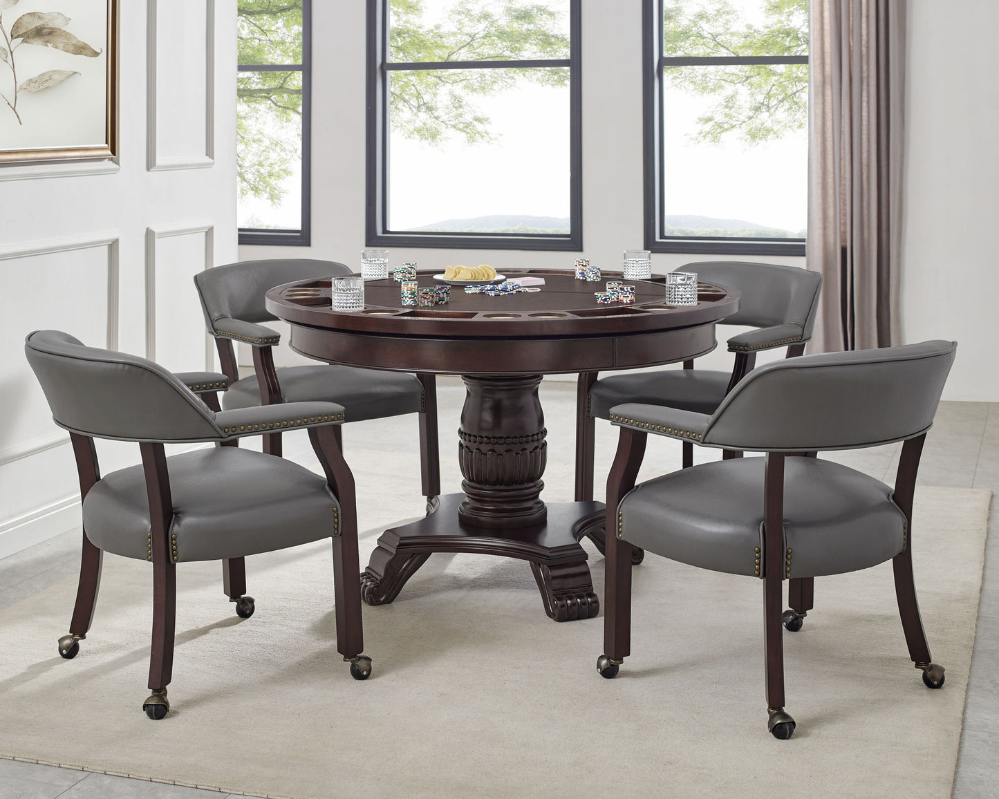Tournament - Arm Chair With Casters - Hornell Furniture Outlet