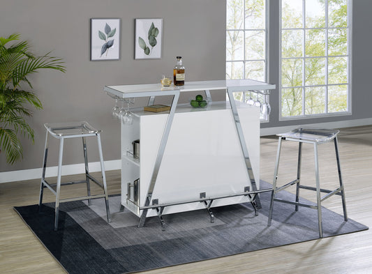 Zena - Backless Bar Stool (Set of 2) - Clear - Hornell Furniture Outlet