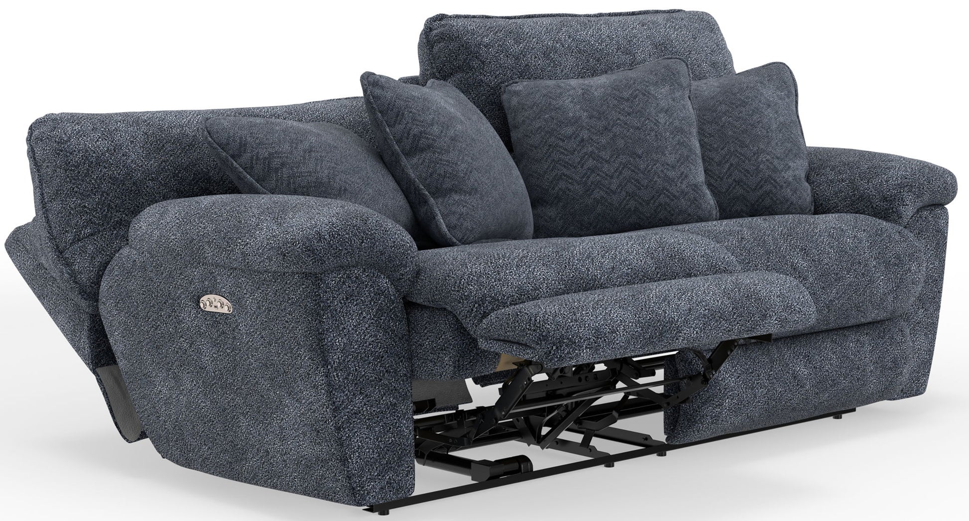 Paxon - Deep Seat Power Reclining Sofa With Power Adjustable Headrest - Smoke - Hornell Furniture Outlet