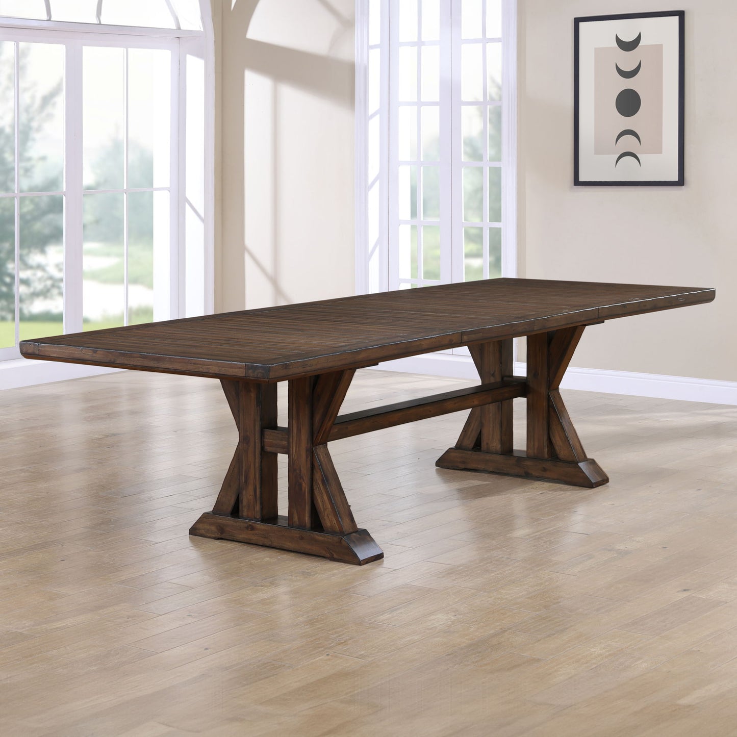 Auburn - Table With 2 / 20" Table Leaves - Dark Brown - Hornell Furniture Outlet