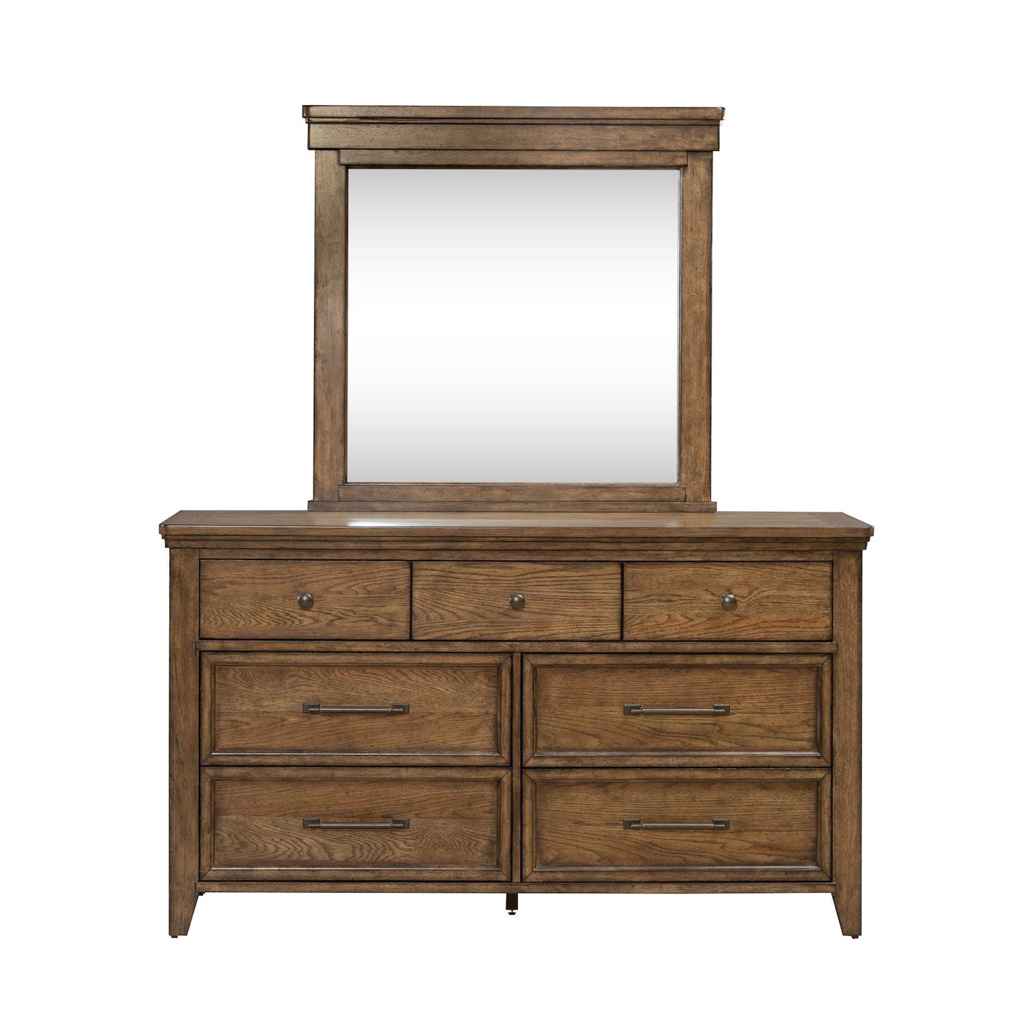 Carolina Park - Dresser & Mirror - Brown - Hornell Furniture Outlet