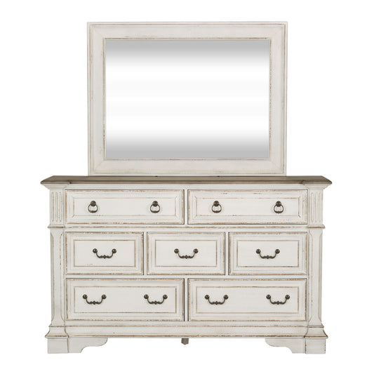 Abbey Park - Dresser & Mirror - White - Hornell Furniture Outlet