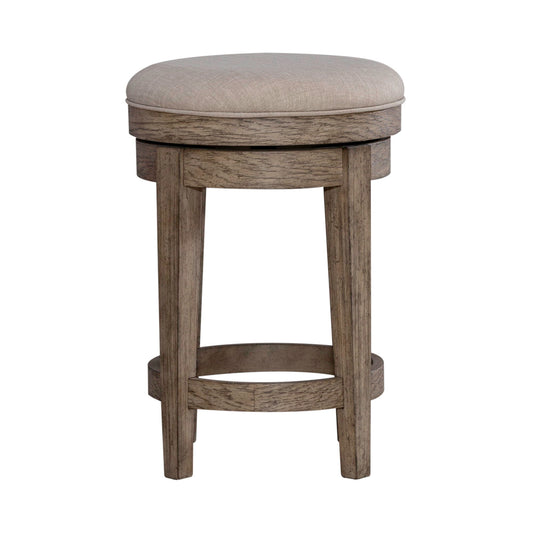 City Scape - Upholstered Swivel Console Stool - Burnished Beige - Hornell Furniture Outlet