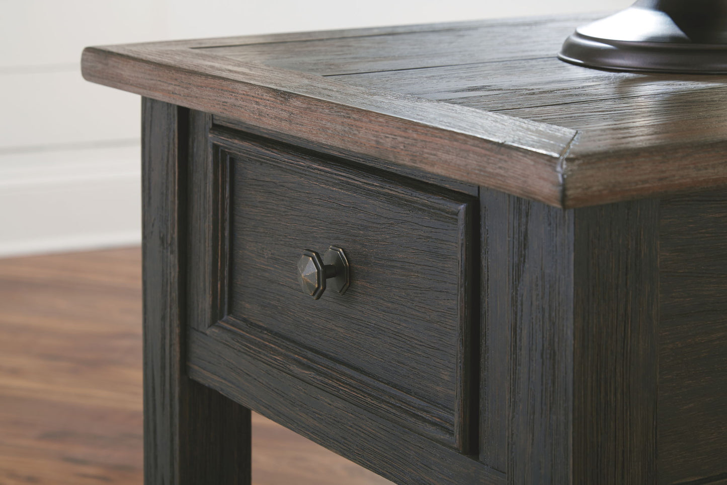Tyler Creek - Grayish Brown / Black - Rectangular End Table - Hornell Furniture Outlet