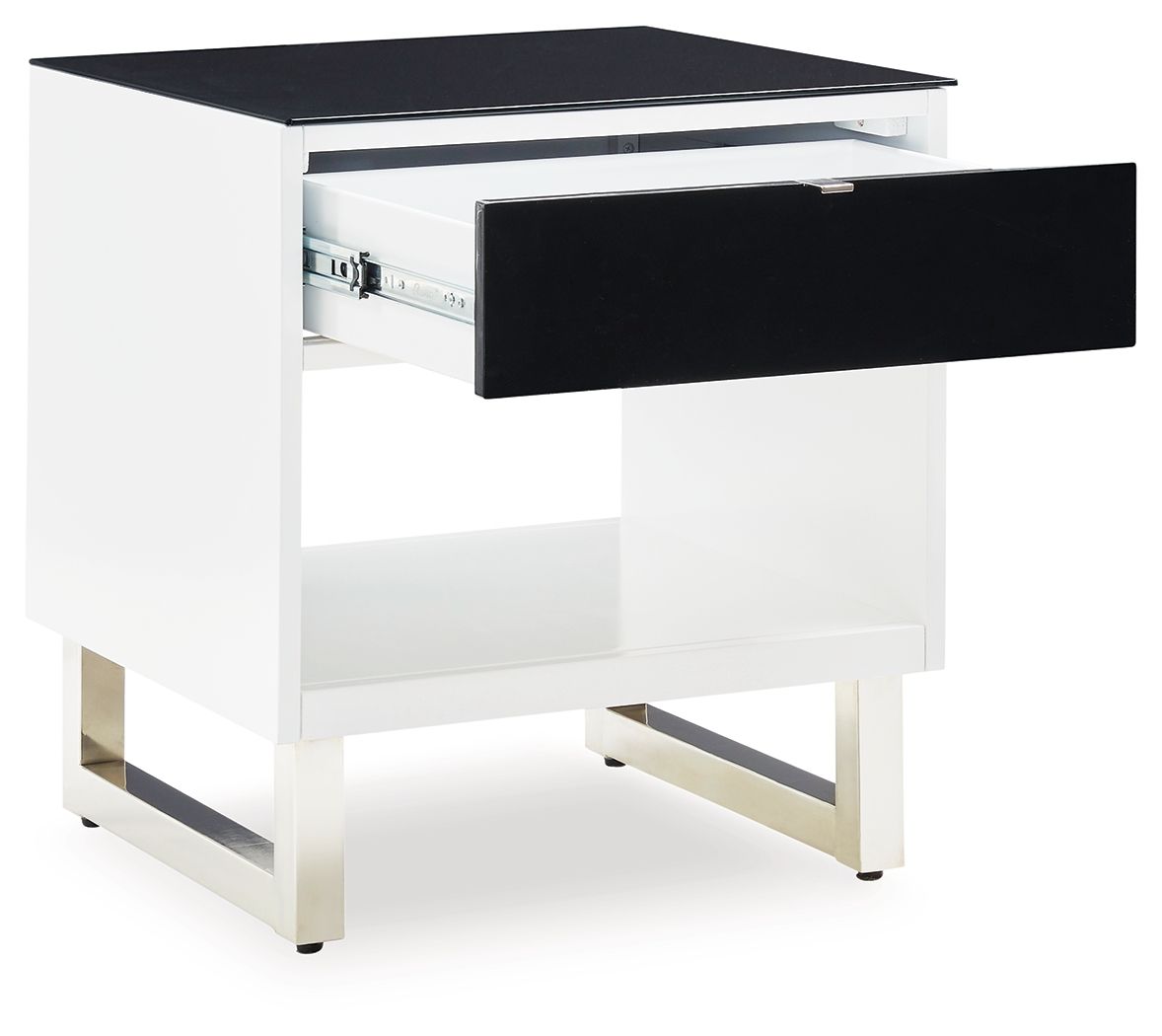 Gardoni - White / Black - Rectangular End Table - Hornell Furniture Outlet