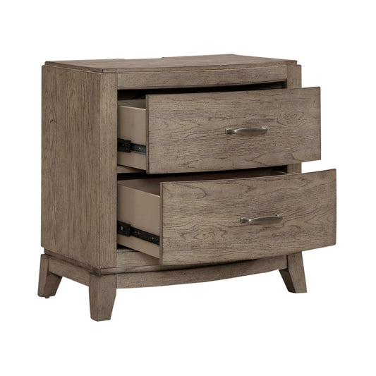 Avalon - Nightstand With Charging Station - Burnished Beige - Hornell Furniture Outlet