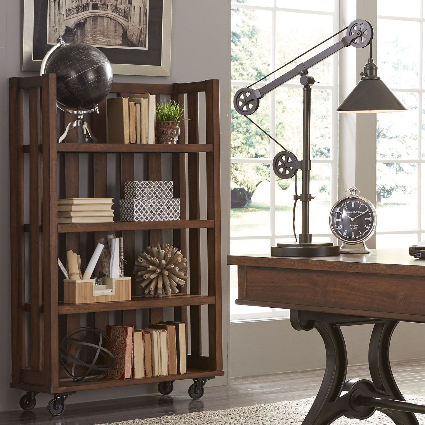Arlington House - Open Bookcase - Dark Brown - Hornell Furniture Outlet