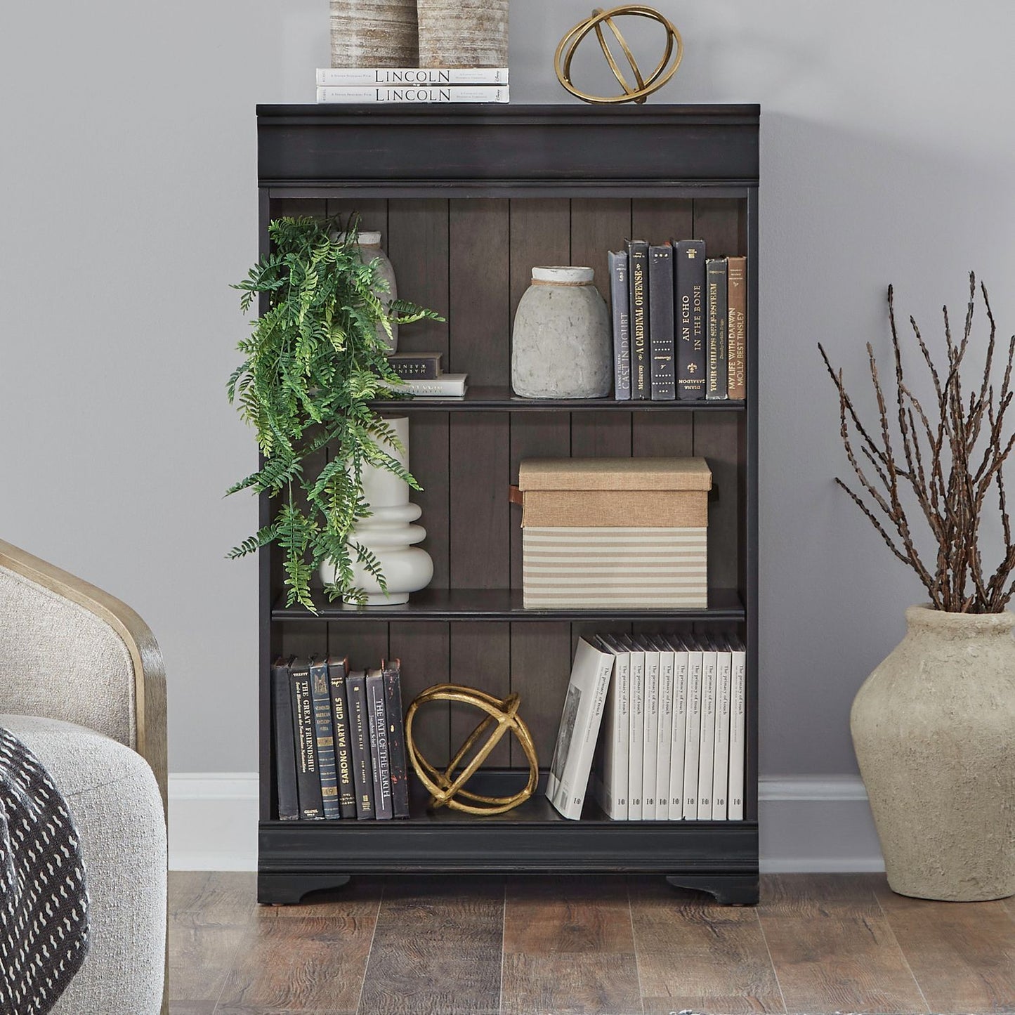 Meritage - 48" Bookcase (RTA) - Black - Hornell Furniture Outlet