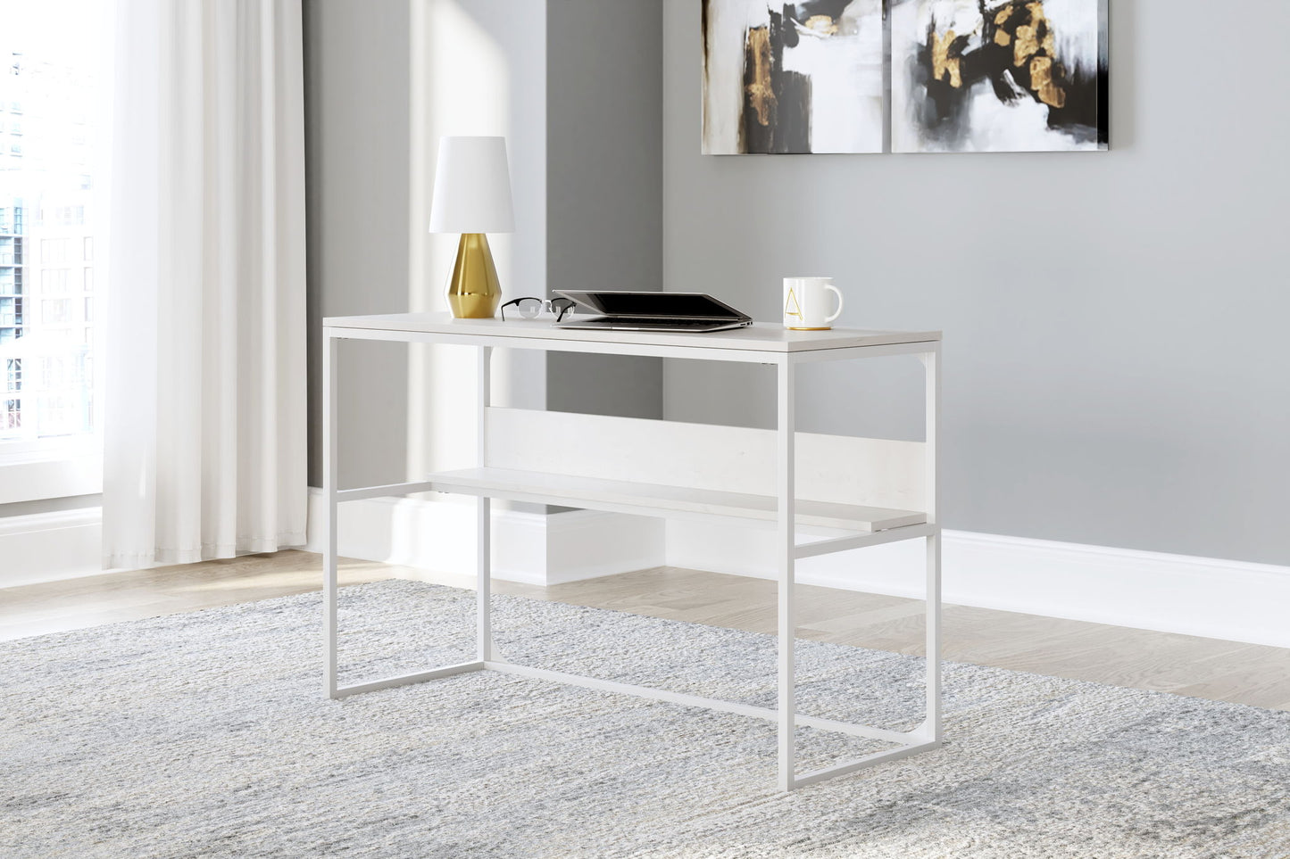 Deznee - White - 48" Home Office Desk - Hornell Furniture Outlet