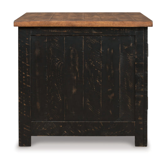 Valebeck - Rectangular End Table - Black / Brown - Hornell Furniture Outlet