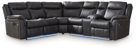 Sultan Meadow - Carbon - 2 - Piece Reclining Sectional - Hornell Furniture Outlet