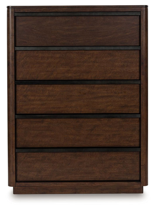 Dilenno - Dark Brown - Five Drawer Chest - Hornell Furniture Outlet