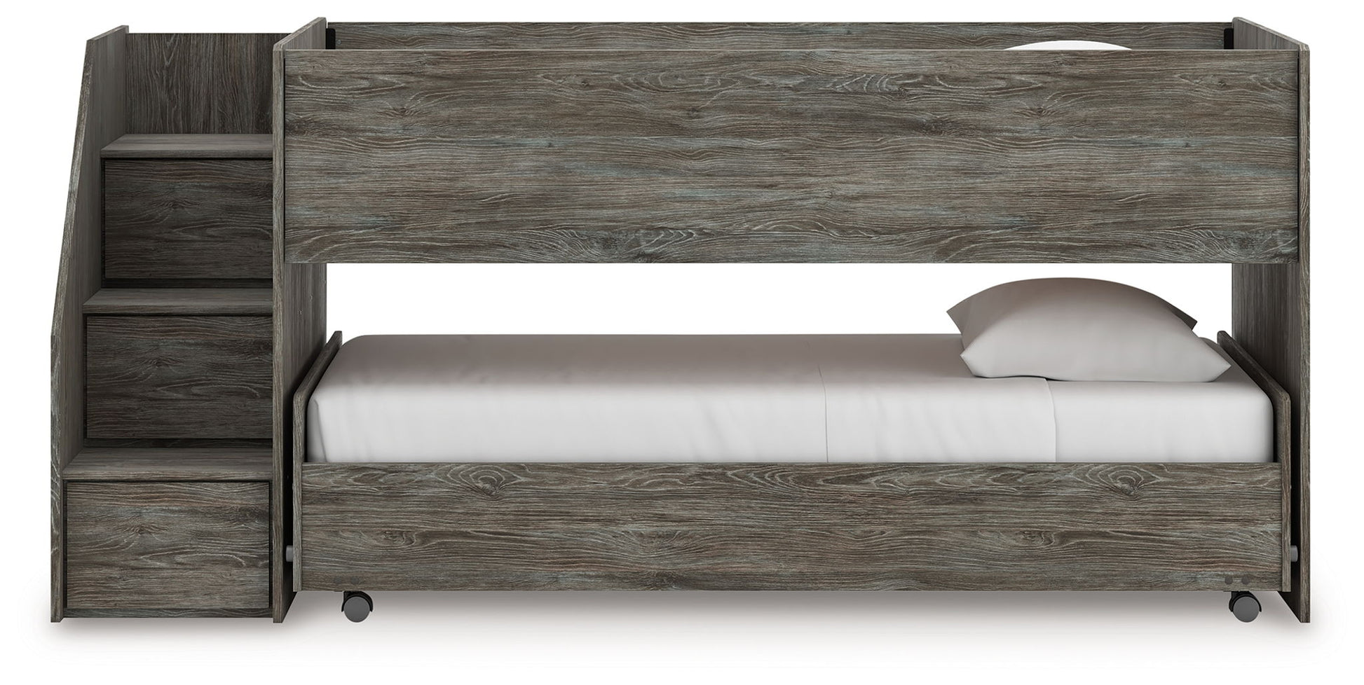 Frandern - Gray - Twin Over Twin Loft Bed - Hornell Furniture Outlet