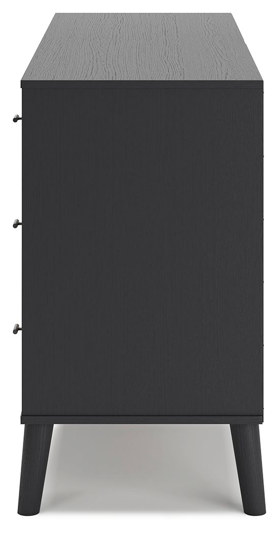 Charlang - Black / Gray - Six Drawer Dresser - Hornell Furniture Outlet