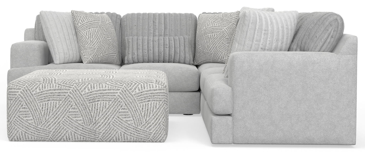 Logan - Upholstered Sectional With Comfort Coil Seating - 46" Cocktail Ottoman And Accent Pillows Included - Hornell Furniture Outlet