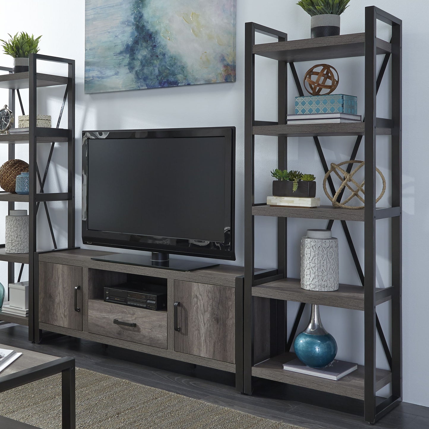 Tanners Creek - Tall Pier Unit - Dark Gray - Hornell Furniture Outlet
