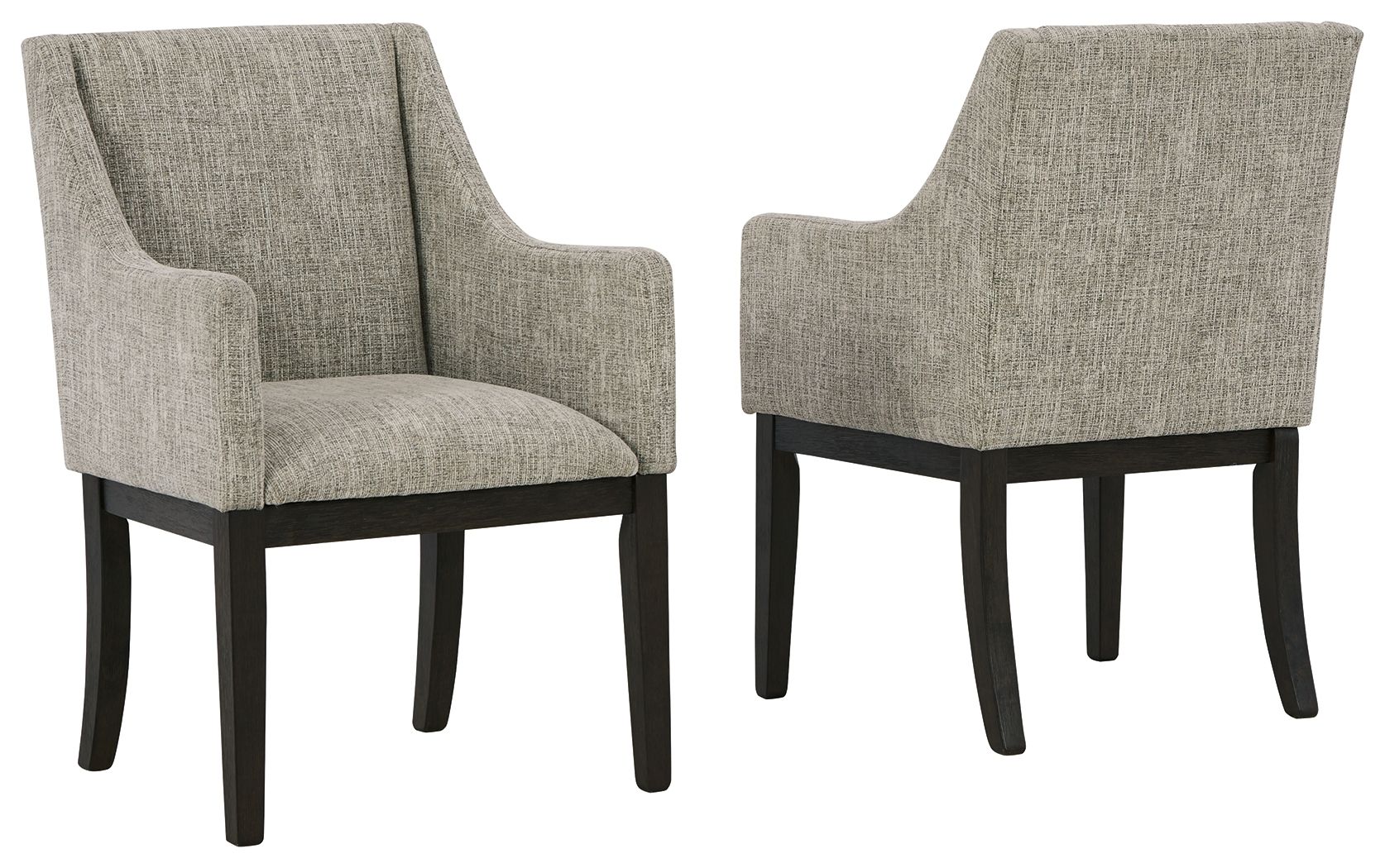 Burkhaus - Beige / Dark Brown - Dining UPH Arm Chair (Set of 2) - Hornell Furniture Outlet