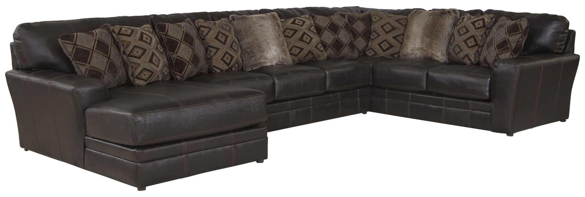 Denali - Italian Leather Match Sectional - Hornell Furniture Outlet