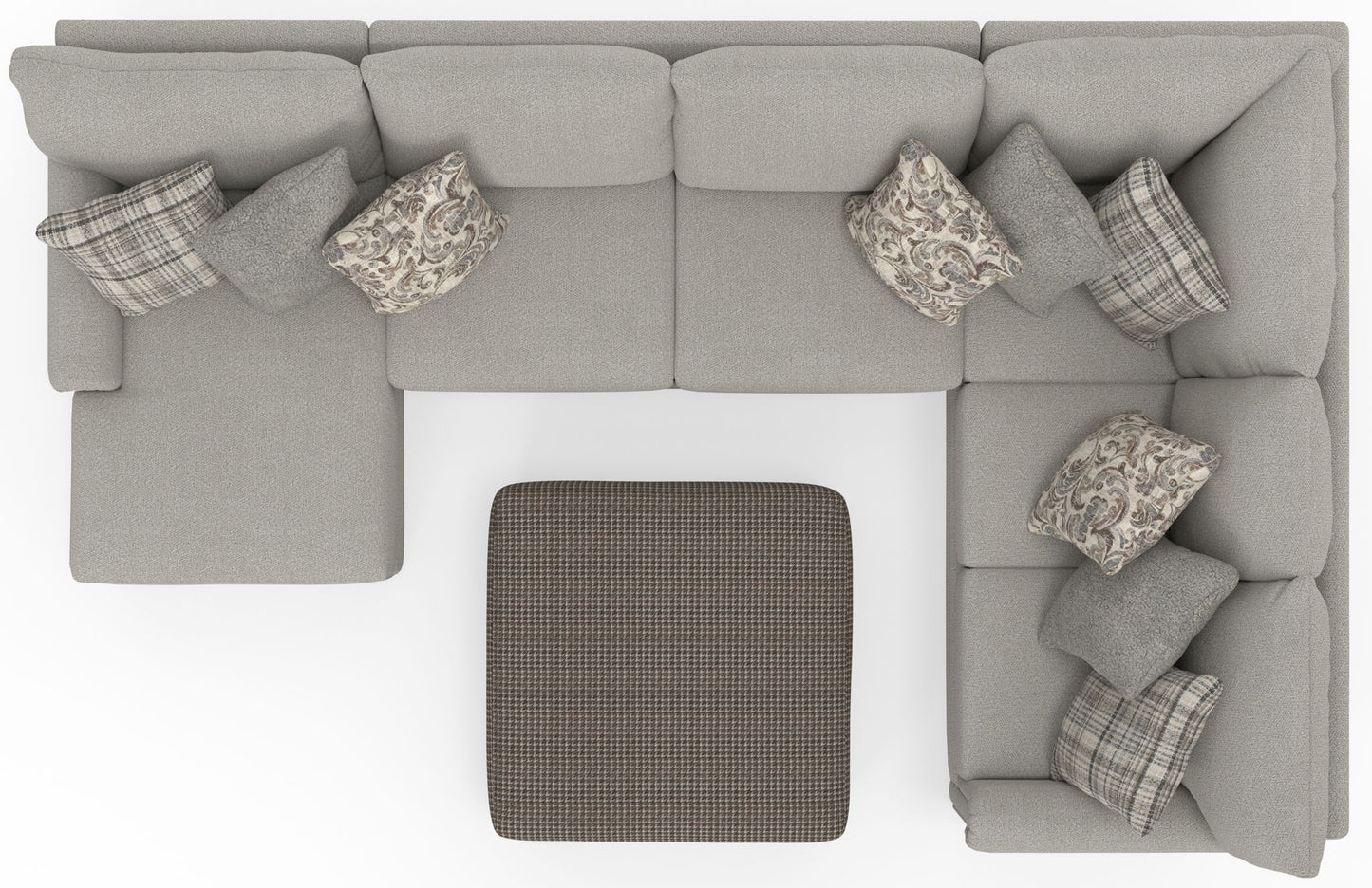 Livingston - Sectional With Comfort Coil Seating, 40" Cocktail Ottoman And Accent Pillows Included - Hornell Furniture Outlet