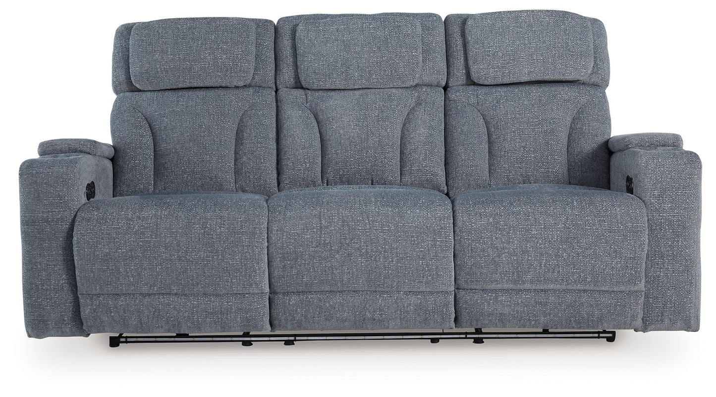 Studio Cave - Steel - Power Reclining Sofa - Hornell Furniture Outlet