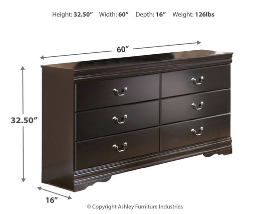 Huey Vineyard - Black - Six Drawer Dresser - Hornell Furniture Outlet