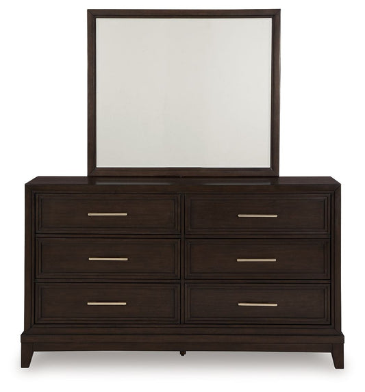 Neymorton - Dark Grayish Brown - Dresser And Mirror - Hornell Furniture Outlet