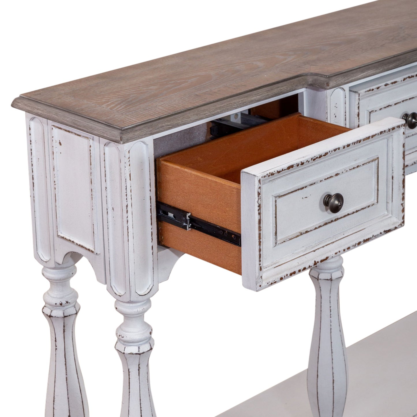 Magnolia Manor - 3 Drawer Hall Console Table - White - Hornell Furniture Outlet
