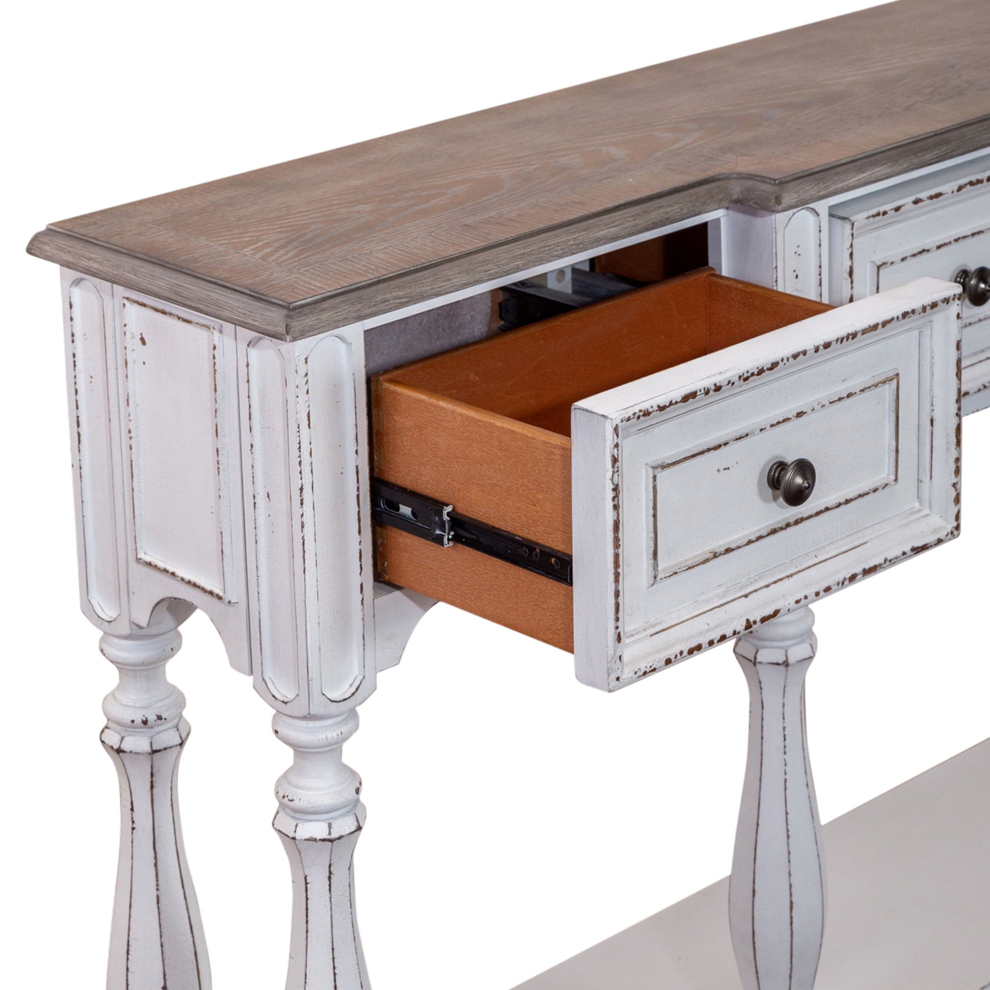 Magnolia Manor - 3 Drawer Hall Console Table - White - Hornell Furniture Outlet