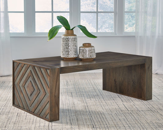 Dreggan - Brown - Rectangular Cocktail Table - Hornell Furniture Outlet