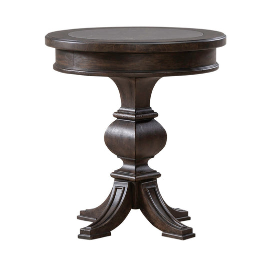 Paradise Valley - Round Chairside Table - Dark Brown - Hornell Furniture Outlet