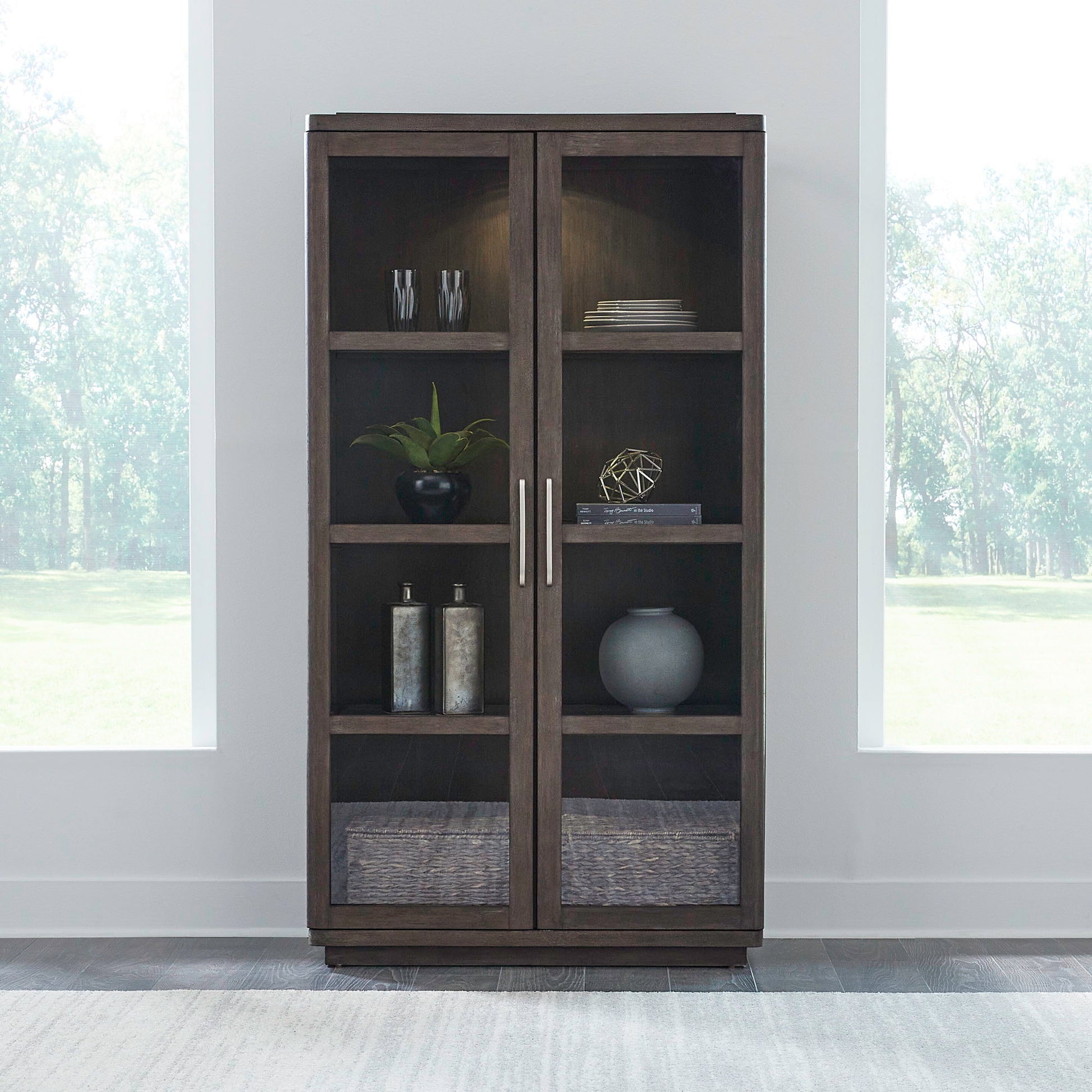 Cascade Falls - Display Cabinet - Satin Espresso - Hornell Furniture Outlet
