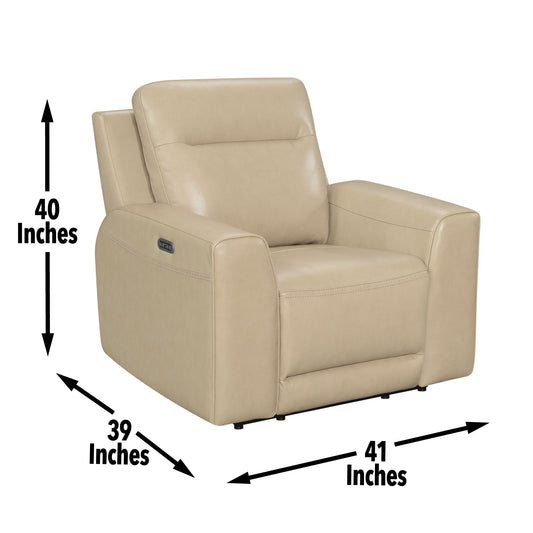 Doncella - Dual Power Reclining Chair - Sand - Hornell Furniture Outlet