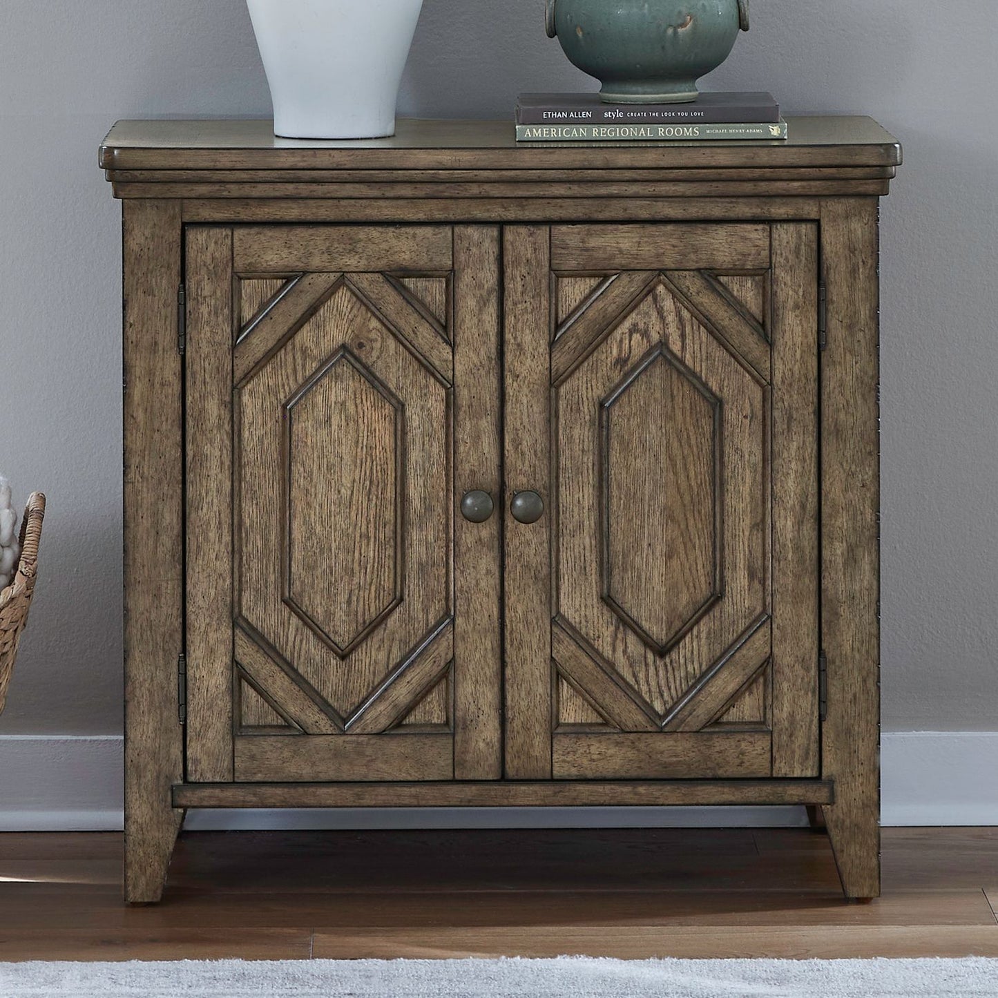 Carolina Park - 2 Door Bedside Chest With Charging Station - Brown - Hornell Furniture Outlet