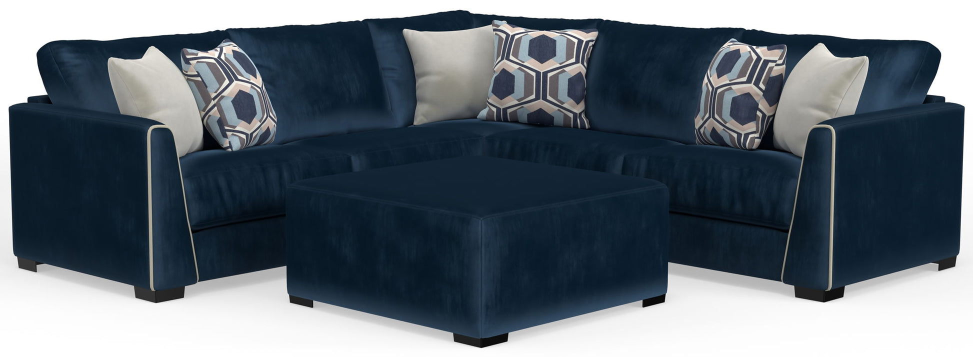 Jetson - Sectional With Comfort Coil Seat Cushions, Included Accent Pillows & Cocktail Ottoman - Hornell Furniture Outlet